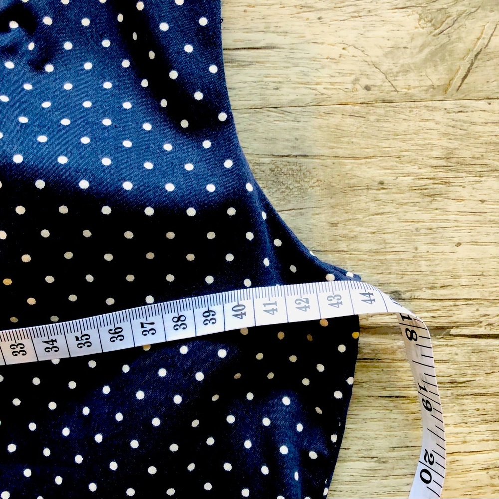 MOVING SALE 🔥  PORTMANS Navy & White Polka Dot Pencil Dress Size EUC 10 - Picture 8 of 16